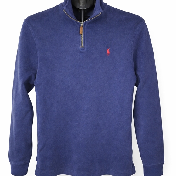 Ralph Lauren Other - Ralph Lauren Navy Quarter-Zip Pullover with Red Pony